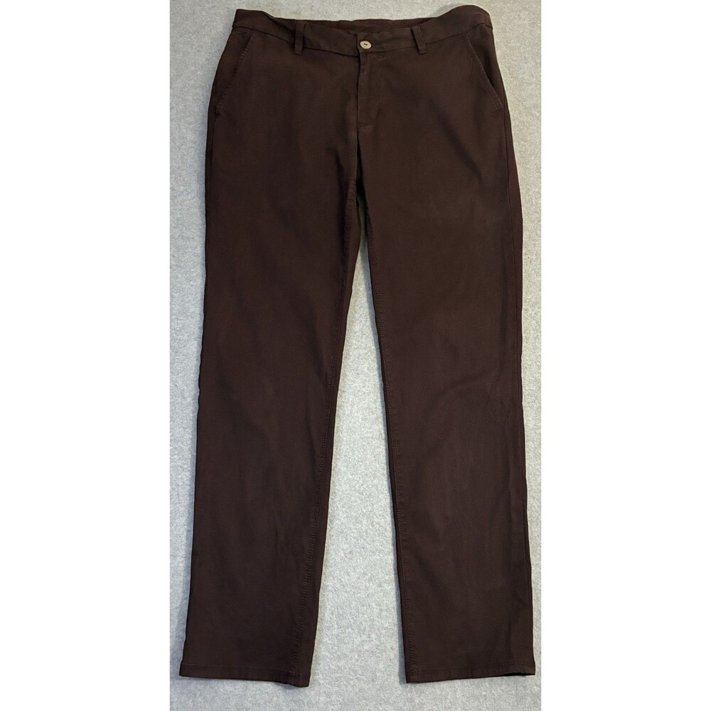 Mens Murano Brown Dress Pants 34x32 Stretch Slim Casual Chinos Work